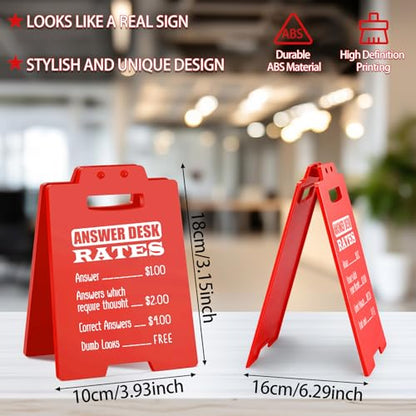 Funny Office Cubicle Decor Answer Desk Rates Sign Fun Humor Sarcastic Gifts for Women Men Boss Lady Coworker Team Employee Valentines Day Appreciation White Elephant gift - style: Answer Desk Rates Sign
