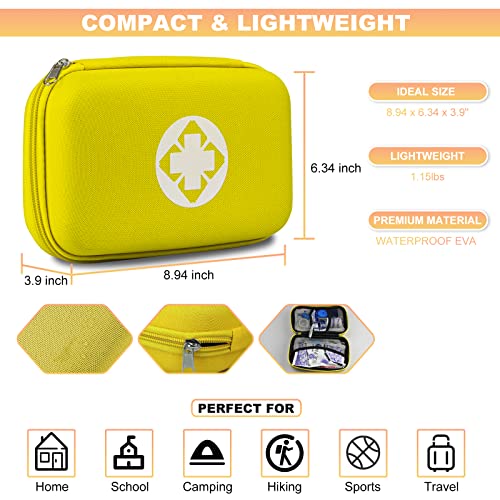 First Aid Kit 276PCS Car Home Camping Essentials Yellow Emergency Mini Kit - color: Yellow-276pcs
