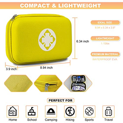 First Aid Kit 276PCS Car Home Camping Essentials Yellow Emergency Mini Kit - color: Yellow-276pcs