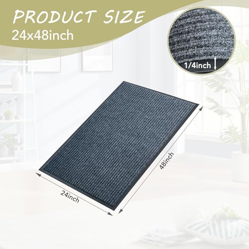 Front Door Mat, 2'x4'Indoor Outdoor Welcome Commercial Floor Mats - size: 24"x48"