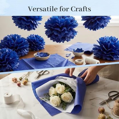 Koogel 330 Sheets Navy Blue Tissue Paper, 14 X 10 inches - color: Navy Blue