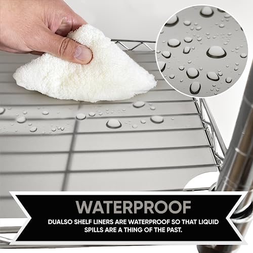 DUALSO Wire Shelf Liner Wire Rack Shelf Mat - Thick Wire Shelf Cover - Waterproof Plastic Shelf Liners, Metal Shelf Liner - Easy Use Wire Shelving Cover for Closet (Clear, 18" X 36" (Set of 4)) - color: Clear, size: 18"W x 36"L