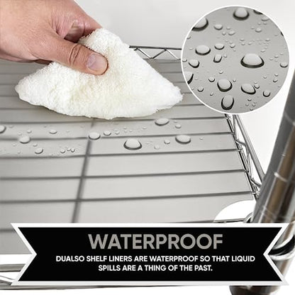 DUALSO Wire Shelf Liner Wire Rack Shelf Mat - Thick Wire Shelf Cover - Waterproof Plastic Shelf Liners, Metal Shelf Liner - Easy Use Wire Shelving Cover for Closet (Clear, 18" X 36" (Set of 4)) - color: Clear, size: 18"W x 36"L