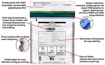 Secur-Pak Deposit Bags - Pack of 100 - Bill Capacity - color: White, size: 9x12 (1000 cap)