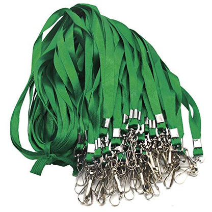Beebel Lanyard Bulk Lanyards for Id Badges Flat Lanyard with Badge Clip Swivel Hook 50 Pack (Green) - color: Green, size: 50 Pack