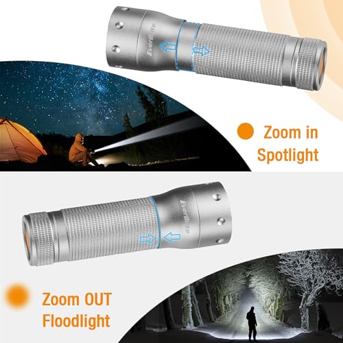 EverBrite Mini Flashlight, Zoomable 350LM LED Flashlight, Grey - color: Gray, size: Small