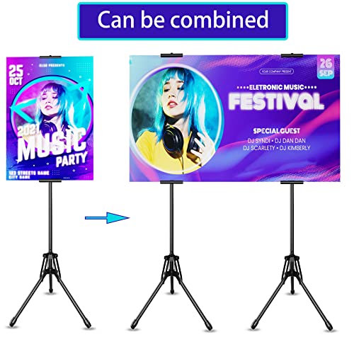 Poster Stands for Double Display, Adjustable Poster Board Height Up to 80" - color: 1 Pack Black