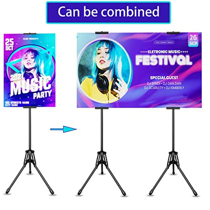 Poster Stands for Double Display, Adjustable Poster Board Height Up to 80" - color: 1 Pack Black