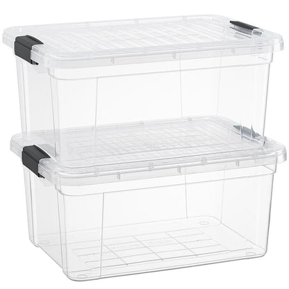 Superio 21 Quart Clear Plastic Storage Boxes with Lids, Stackable Organizer Containers, BPA-Free Storage Bins for Home, Office, School & Dorm, 2 Pack - size: 21 Quart