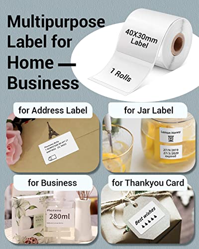 Phomemo Thermal Labels, 1.57"x 1.18", for M110/M100/M220/M108/M250, 230 PCS - color: White, size: 1.57"x1.18"
