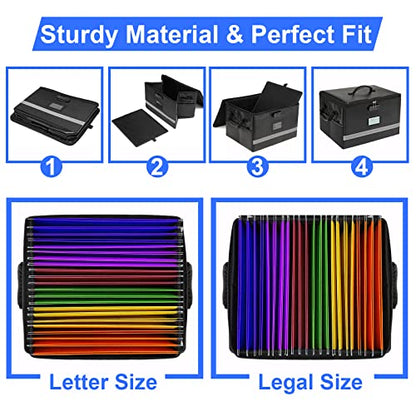 EXLIFBAG Fireproof File Organizer with Lock, 1 Layer - color: Black, size: 1 Layer