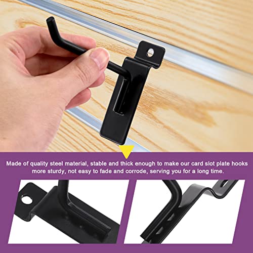 Swpeet 20Pcs 2 Inch Heavy Duty Slatwall Hooks Assortment Kit, Slatwall Accessories Slatwall Panel Hooks Garage Organization Slat Wall Hook Pegboard Gridwall Hook Display Hook for Retail Black - size: 2 Inch