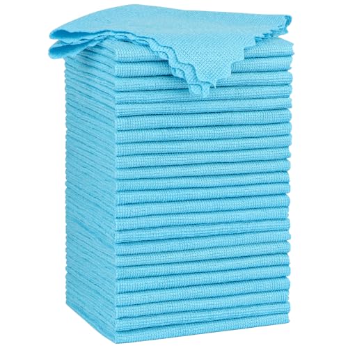 Orighty Microfiber Cleaning Cloth - 24 Pack, Blue Cleaning Rags 12x11 inch - color: Blue, size: 24 Pack