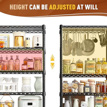 REIBII 7-Tier Metal Shelving Unit, 71’’H x 18’’W x 18’’D, 1176 LBS Weight Capacity, Adjustable Garage Shelving for Storage, Heavy Duty Shelves for Kitchen, Living Room, Bathroom etc. - size: 7 Tier-18"D x 18"W x 71"H
