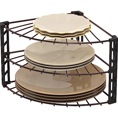 Simple Houseware 3-Tier Counter Corner Shelf Organizer, Bronze - color: Bronze