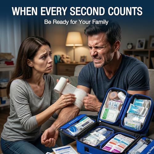 520 PCS Advanced First Aid Kit – Large 6-in-1 Modular Waterproof Well-Organized Emergency Kit for Home, Car, Travel, Camping, Boat & Outdoor