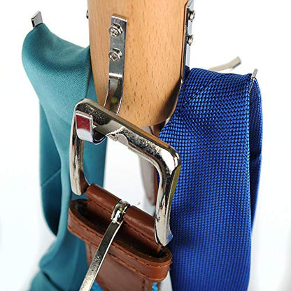 Umo Lorenzo 4-Hook Belt Organizer Closet Hanger Holder for Belts, Ties and Scarves - color: Wooden