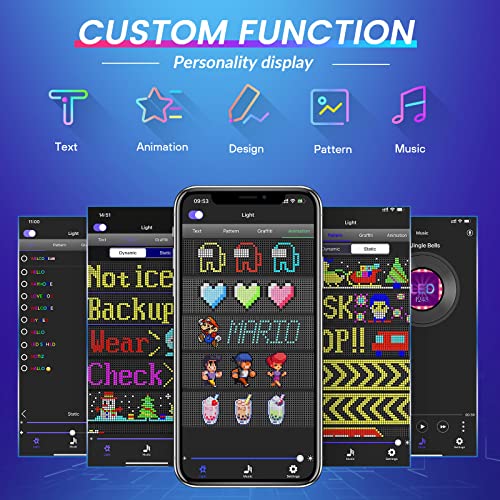 KJOY USB 5V LED Sign, Bluetooth, App Control, Flexible, Programmable Custom Text Pattern Animation Scrolling Display for Car, Store, Party, Bar, Hotel, Concert, 14.6''x3.6'' - size: 15"x4"-1PCS