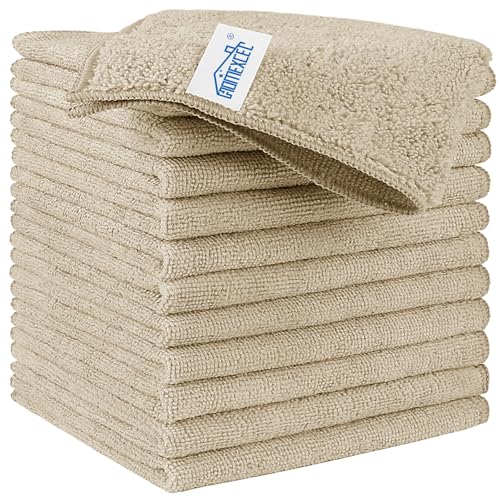 HOMEXCEL Brown Microfiber Cleaning Cloth, Microfiber Towels for Car, 12 PK - color: Brown