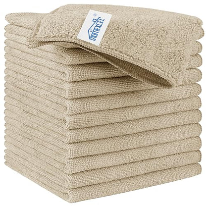 HOMEXCEL Brown Microfiber Cleaning Cloth, Microfiber Towels for Car, 12 PK - color: Brown