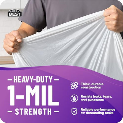 Heavy-Duty Trash Bags – 120 count, 18 Gallon White, Ultra Thick Drawstring Garbage Bags – Leak-Resistant for Home & Commercial Use, Big Trash Bags, Made in USA - color: White, size: 1 Count (Pack of 120)