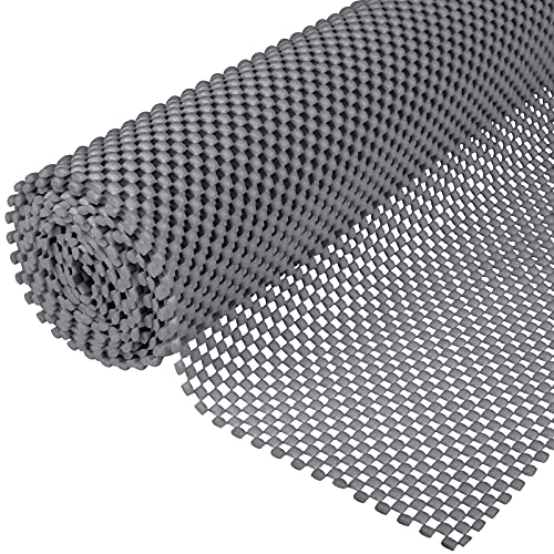 Ruisita Non-Slip Mat Area Rug Pad Anti Slip Gripper Roll Rubber Matting Waterproof Floor Mat PVC Shelf Drawer Liner for Home, Office, Cars, Caravans (Gray, 30 x 200 cm) - size: 12" x 6'7" (Rectangular)