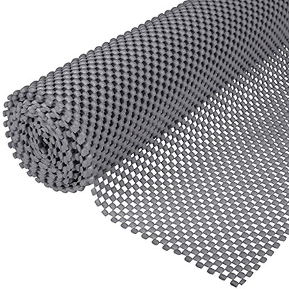 Ruisita Non-Slip Mat Area Rug Pad Anti Slip Gripper Roll Rubber Matting Waterproof Floor Mat PVC Shelf Drawer Liner for Home, Office, Cars, Caravans (Gray, 30 x 200 cm) - size: 12" x 6'7" (Rectangular)