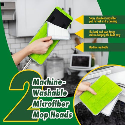 Libman Rinse 'n Wring Mop and Bucket System, 2 Microfiber Pads Included - style: 2 Pads