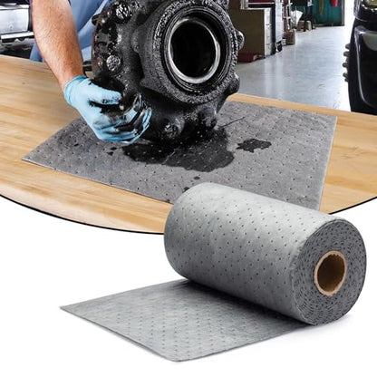 6 oz Heavy Duty Absorbent Mat Roll for Oil, Water and Other Liquids, Suitable for Multi-Purpose Super Absorbent Pads (15" W x 150' L) - size: 15" W x 150' L