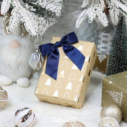 Navy Blue Satin Ribbon Twist Tie Bows 5 Inch 36 Pack - color: Navy Blue