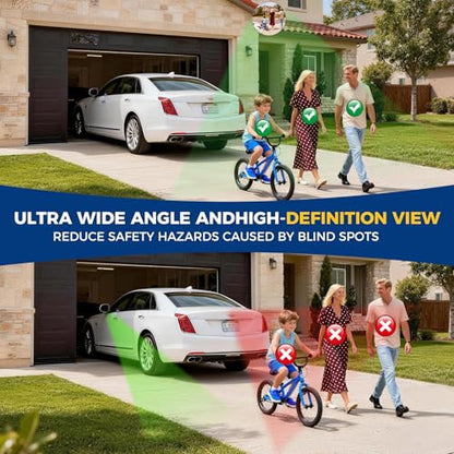 acrylic convex mirror 360-degree adjustable wide-angle indoor security mirror suitable for monitoring blind spots in parking lots Garage warehouses offices and traffic safety management (11.8in) - size: 11.7in*2