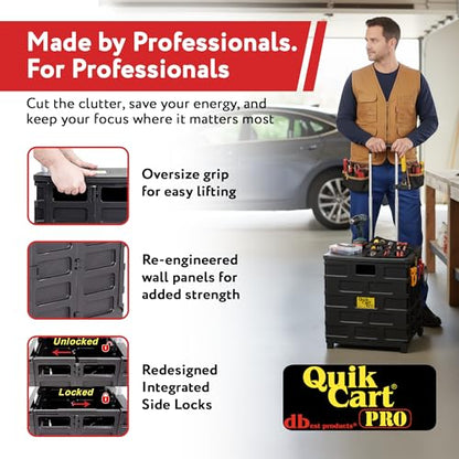 dbest Products Quik Cart Pro Collapsible Rolling Crate on Wheels - Black - color: Black, style: Pro