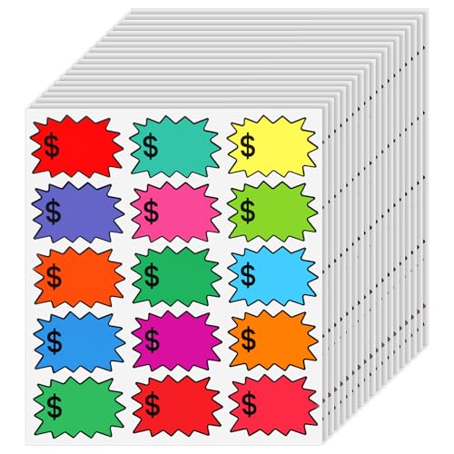 300 PCS Price Tag Stickers, 2×3 Inch Self Adhesive Pricing Stickers with Blank Writing Space to Write Pricing for Retail, Flea Markets, Yards and Estate Sales