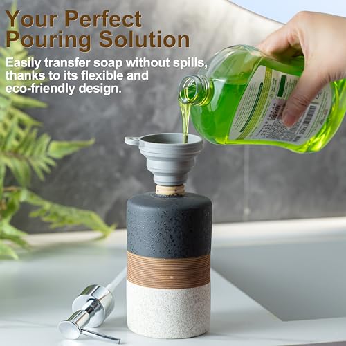 Ceramic Dish Soap Dispenser for Kitchen, Hand Soap Dispenser - color: Black and White, size: 1xSoap Dispenser