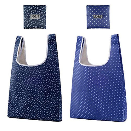 Reusable Grocery Bags Set of 2 Foldable Shopping Tote Bag,Washable,