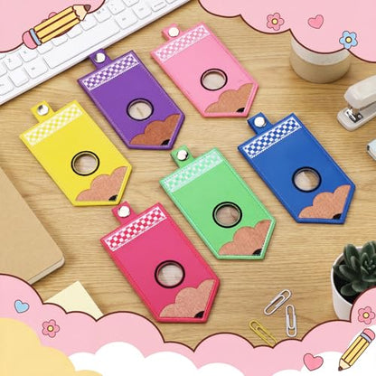 Gueevin 6 Pack Teacher Alarm ID Badge Holder, Pencil - style: Pencil