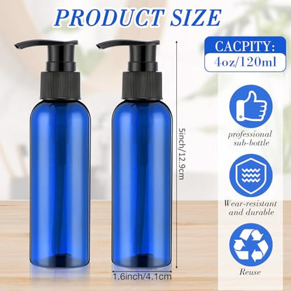 Nuenen 48 Pcs 4oz/120ml Lotion Bottles with Pump, Black and Blue - color: Black and Blue