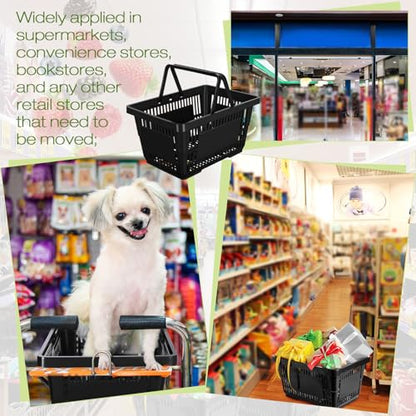 20 Pcs Bulk Shopping Baskets with Handles, Black - color: Black