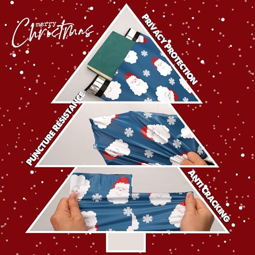 Christmas Poly Mailer 10x13 Inch 25 Pcs, Santa Claus and Snowflakes - color: Santa Claus and Snowflakes, size: 10x13 Inch 25Pcs