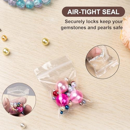 WEGOUP 160 PCS Mini Plastic Bags, 1.57" x 2.36" Small Plastic Bags, 2.4 Mil - size: 1.57"×2.36"