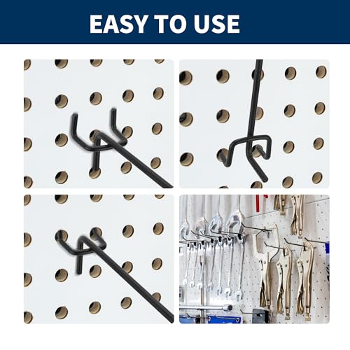 80 Pcs 4 Inch Black Pegboard Hooks Metal Hangers
