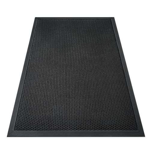 TANYOYO 4'x6' Ft (48"x72") Commercial Heavy Duty Rubber Mesh Door Mat – Waterproof Non-Slip Dirt Trapper for Mall Entrance, Patio, Garage & High Traffic Walkways, Black Outdoor Commercial Welcome Mat - size: 4' x 6' (Rectangular)
