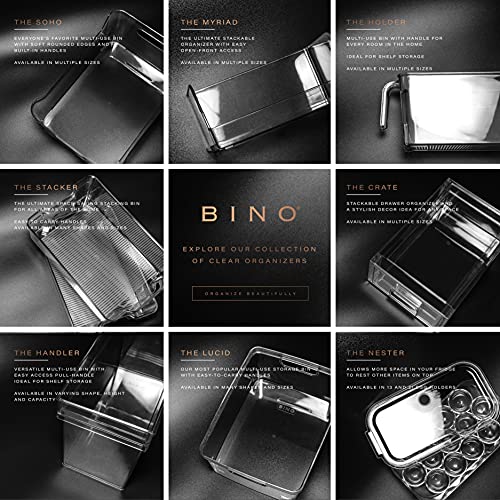 BINO | Stackable Storage Bins, Large - 2 Pack | THE STACKER COLLECTION | Clear Plastic Storage Bins | Built-In Handles | BPA-Free | Containers for Organizing Kitchen Pantry | Multi-Use Organizer Bins - size: Large