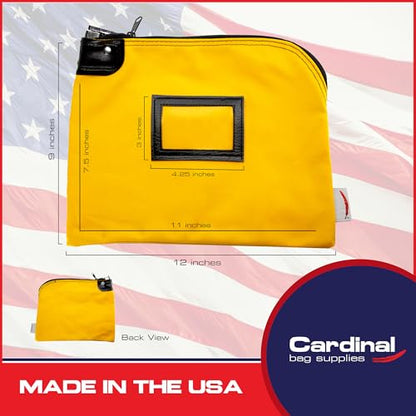 Locking Canvas Cash Bag, Yellow, 9 x 12 Inch - color: Yellow