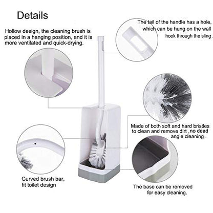 Marbarsse Bathroom Toilet Bowl Brush and Holder, Curved Design Toilet Brush for Deep Cleaning Under Rim, Best Toilet Brush Set, Easy Handy CompactToilet BowlCleaner Brush for Bathroom, 1 Pack - color: White-1 Pc-a