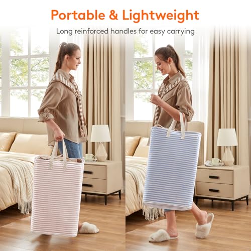 Lifewit 80L Large Laundry Baskets, Laundry Hampers Bags, 2 Pack, Pink&Blue - color: Blue-Pink, size: 80L