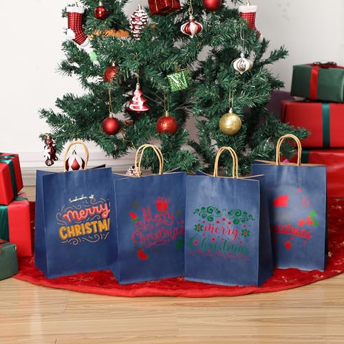 Mr. Pen- Paper Gift Bags with Handles, 32 Pack, 7.6" x 4.7" x 10.6" - color: Navy Blue, size: 32 Pack