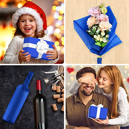NEBURORA 60 Sheets Blue Tissue Paper Set Gift Wrap Paper(Blue) - color: Blue