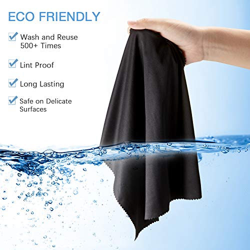Frienda 12 Pack Microfiber Cleaning Cloth,Black - color: Black