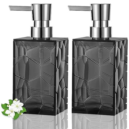 Clear Acrylic Pump Bottle Refillable Lotion Soap Dispenser 10oz 2 Pack Grey - color: Clear Grey, size: 2 Pack